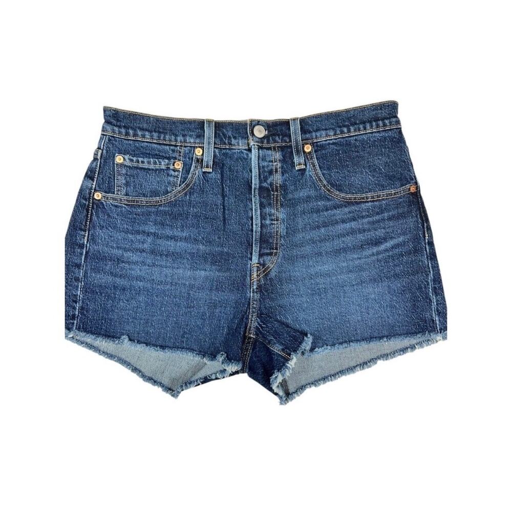 Levi’s 501 Original Denim Shorts Women’s W30 High Rise Button Fly Medium Wash